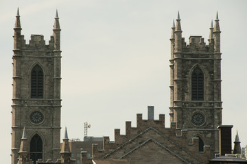 Fototapeta na wymiar Notre Dame Basilica Towers - Montreal - Canada