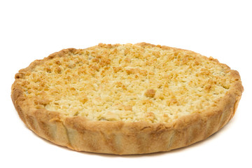 cake with berries and jam on white background, studio photo