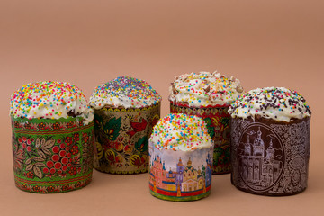 cakes, Easter, Russian Easter pastry, not a beige background studio