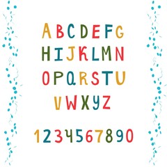 colorful alphabet with numbers