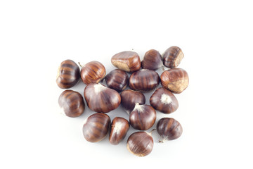 Chestnut (marrons) on white background