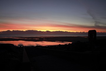 Autumn / Winter sunset over beach in Wales _ Barmouth