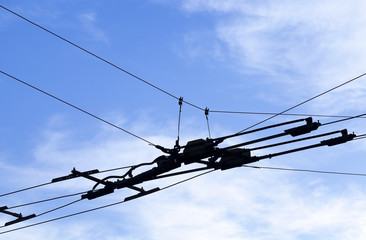 power lines, close-up