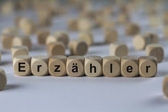 Erz&auml;hler - Holzw&uuml;rfel mit Buchstaben