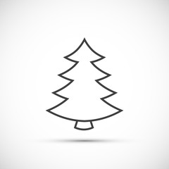 Christmas tree thin line icon