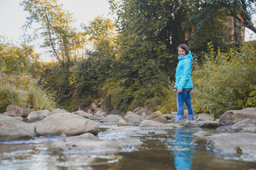 Woman in rubber boots