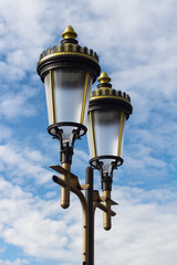 Fototapeta na wymiar Public illumination lights with blue sky