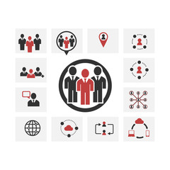 people icon , businesspeople ,  social work group team , vector