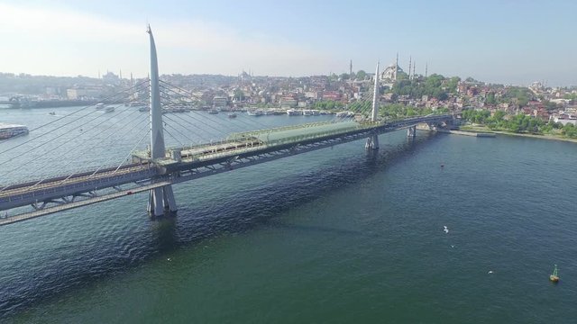 Golden bridge on the Istanbul bosphorus