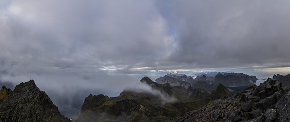 180° Panorama from Hermanndalstinden - Highest peak of Lofoten I