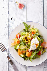 Vegetarian Salad with Poached Egg