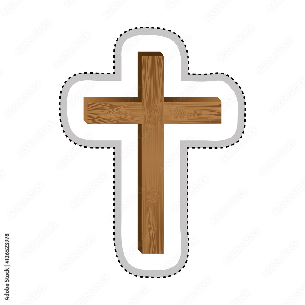 Wall mural crucifix christian or catholic icon image vector illustration design