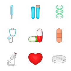 Doctoral icons set. Cartoon illustration of 9 doctoral vector icons for web