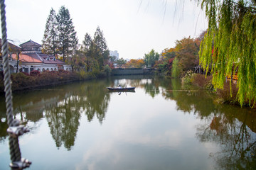 Beautiful pond scenery in Korea