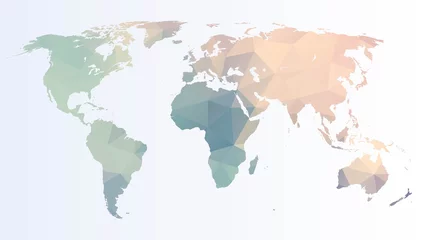 Meubelstickers Veelhoekige wereldkaart © ad_hominem