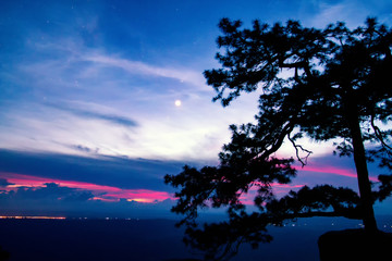 sunset on mountain in thailand