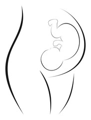Pregnancy symbol, Pregnant mother with baby in her belly