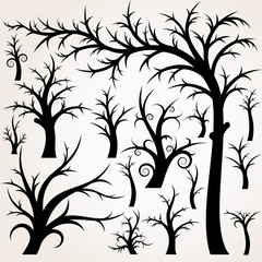 Obraz premium Vector Cartoon Tree Collection