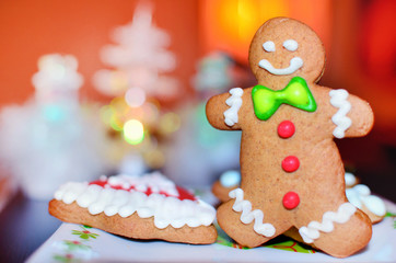 Smiling gingerbread man for christmas