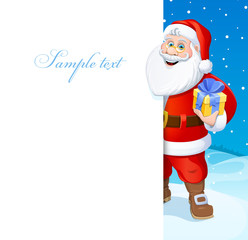 Christmas. Santa Claus. Vector illustration. Poster.