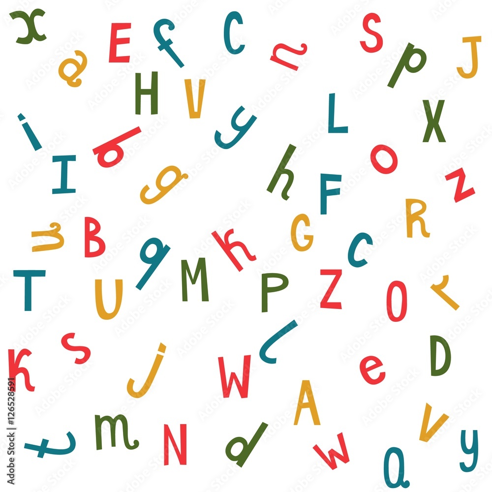 Poster colorful seamless pattern with letters