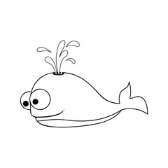 whale cartoon icon image vector illustration design