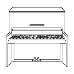 Piano icon in outline style isolated on white background. Musical instruments symbol stock vector illustration © pandavector