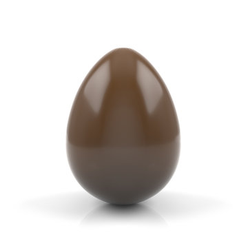 Milk chocolate egg isolated on white background