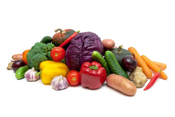 Fototapeta na wymiar Healthy Eating: Vegetables on a white background.