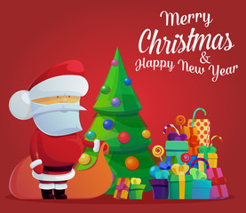 Santa claus on new year or christmas eve