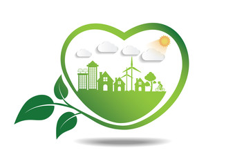 Ecology connection  concept background . Vector infographic illu