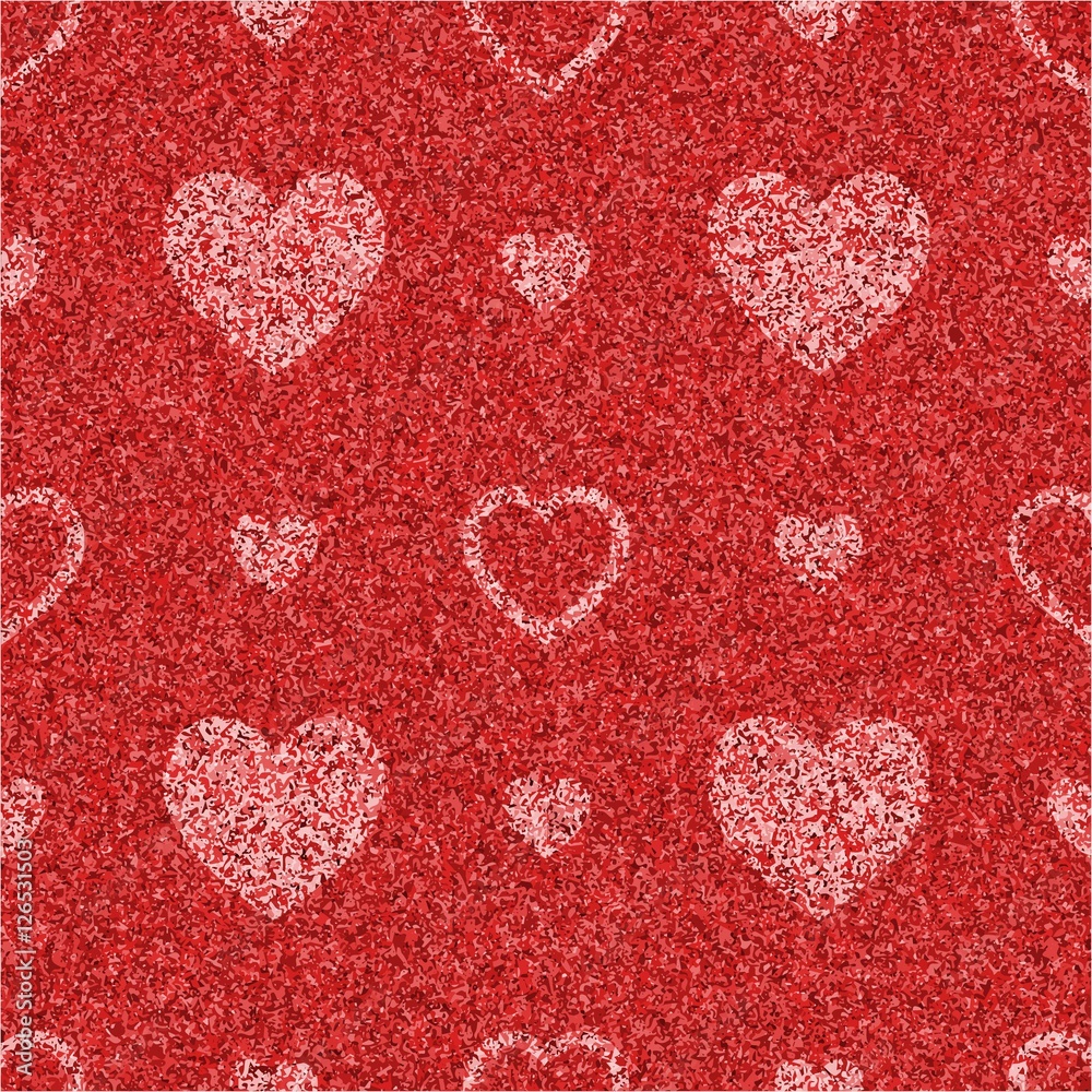 Aufkleber textured red seamless pattern with hearts