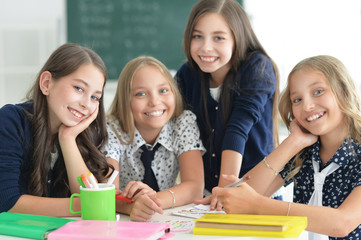 Fototapeta premium children at school in lessons