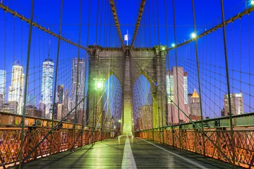 Crédence de cuisine en verre imprimé New York Brooklyn Bridge in New York