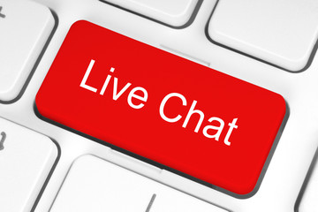 Red live chat keyboard button