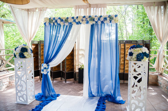 Blue wedding arch