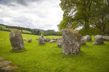 Croft Moraig Stein Kreis, in der Nähe von Aberfeldy, Perthshire. Geschätzt auf ca. 3000BC