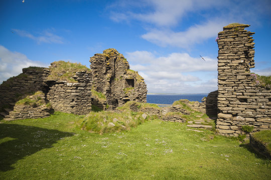 Ruinen von Girnigoe Castle, Caithness, Schottland