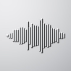 Silhouette of sound waveform with shadow
