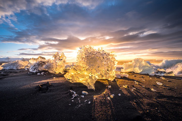Ices On the beach at Jokulsarlon - southeast Iceland © Puripat