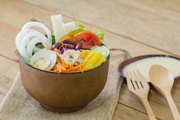 Vegetable and fruit healthy salad ,Clean food