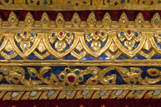 Detail der Verzierung des Wat Ratchapradit in Bangkok