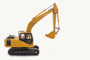 Excavator loader model on white background