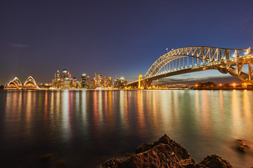 Obraz premium Sydney Harbour Bridge nightlight.