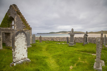 Fototapeta na wymiar Alter Friedhof an der Küste von Durness, Lairg, Schottland