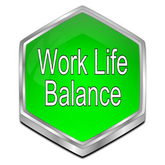 Work Life Balance button - 3D illustration