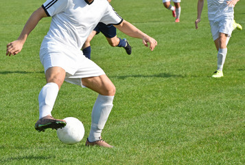 Obraz premium Playing soccer outdoors