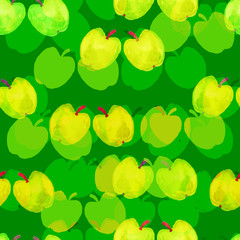 Seamless vector background with apples