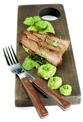 Roasted Pork and Green Pea Puree