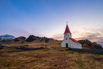 The Vik's church, located high on a hill in Vik - Iceland